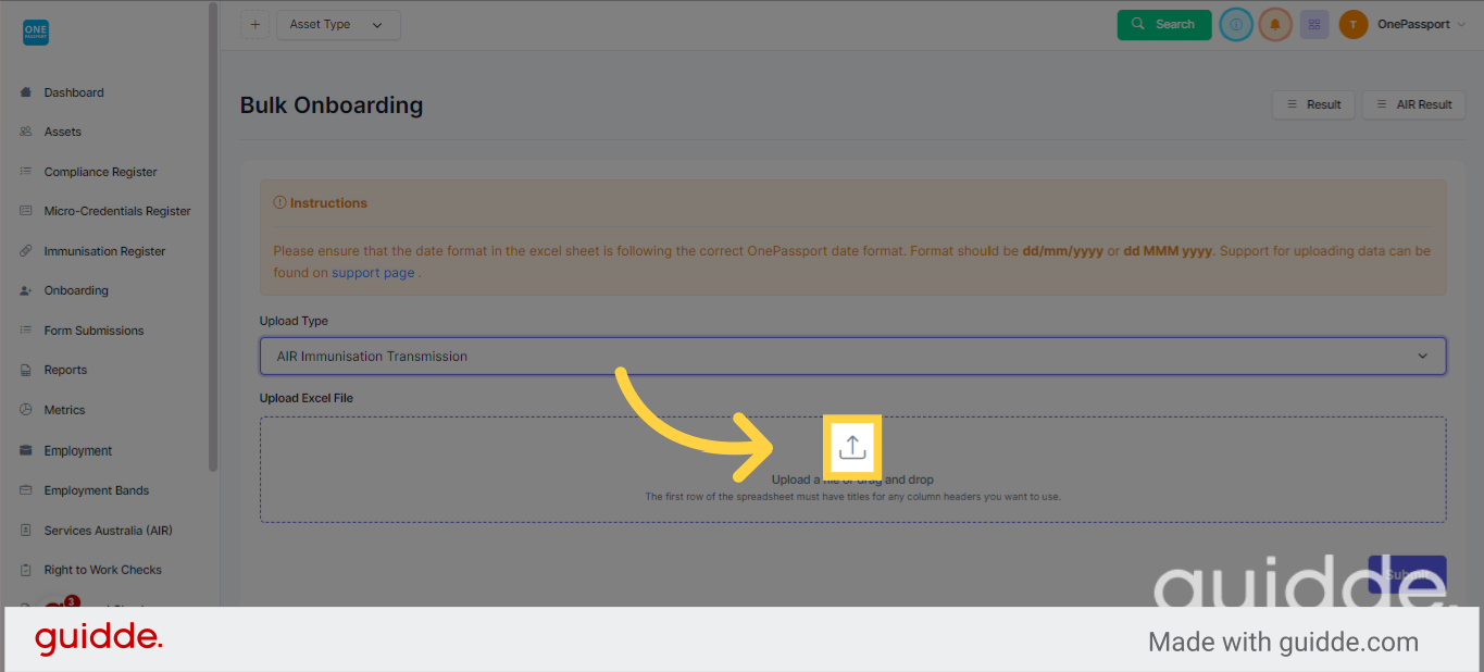 Upload a file